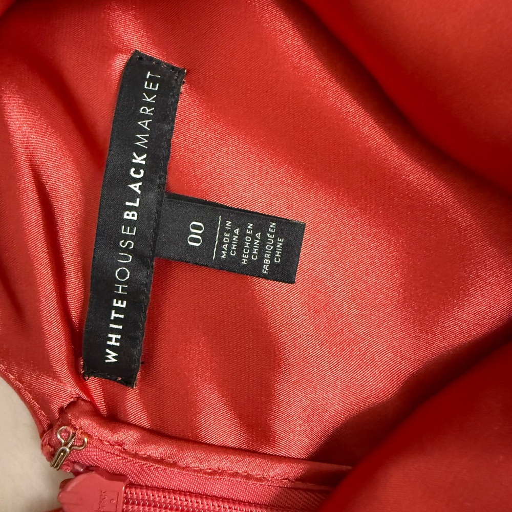 White House Black Market Vibrant Red Satin Dress